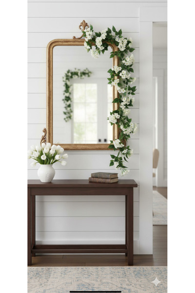 yapay çiçek evi Yapay Çiçek BEYAZ Begonvil Çiçeği 9 Dallı 100cm Sarkan Çiçek