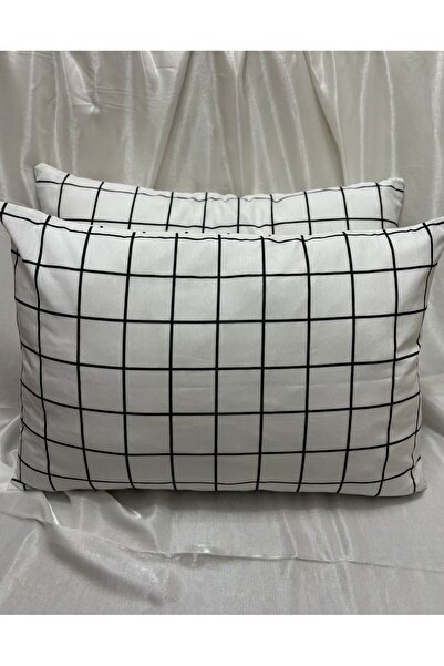 Belsina Home البيضاء المربعة |   2 غطاء وسادة بسحاب مقاس 50×70 سم