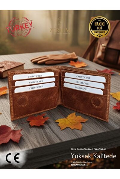 ZERİUM محفظة رجالية من الجلد الطبيعي موديل أرفين حامل بطاقات فاخر من الجلد ال...