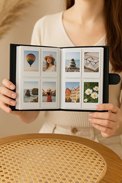 arel sanat DELUXE İNSTAX FOTOĞRAF ALBÜMÜ - FUJİFİLM İNSTAX UYUMLU 6X9Cm TOPLAM 192 FOTOĞRAF KAPASİTELİ SİYAH