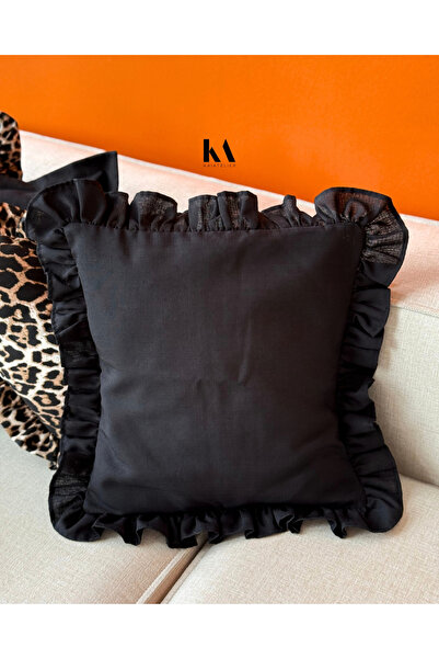 KaiAtelier Κάλυμμα μαξιλαριού με βολάν από λινό Lune Square