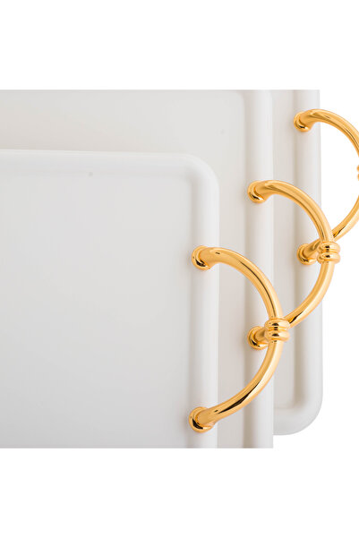 Alaska Luxury Ragad Tray Set 3 Pcs White With Gold