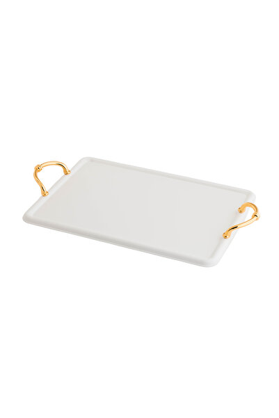 Alaska Luxury Ragad Tray Set 3 Pcs White With Gold
