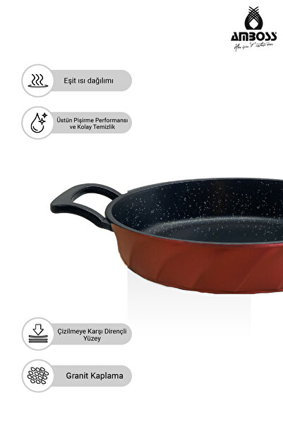 Amboss Vento 3 Piece Cast Iron Sauna Omelette Set (Red)