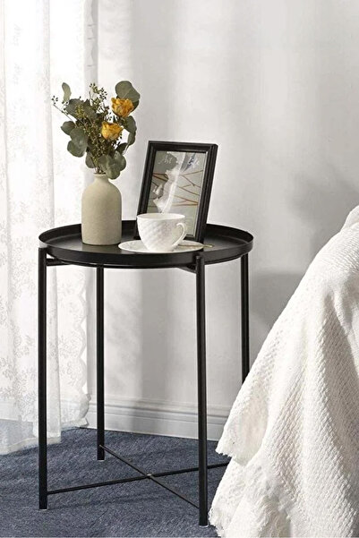 Generic Round Steel Table Black 45x53x45cm