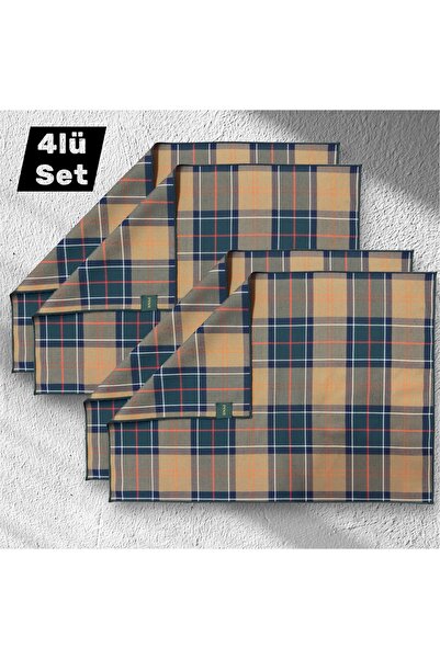 Pine Bej Yeşil Ekose 4lü Amerikan Servis 35 x 50 cm Yılbaşı Davet Yeni yıl