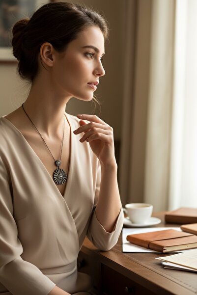 FAYRA ACCESSORIES Zirkon Taşlı Çiçek Figür Kolye