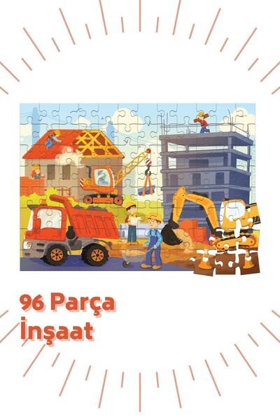 Bonkido 80-96-96 Piece Puzzle Set of 3 Orchestra - Çufçuf Train - Construction