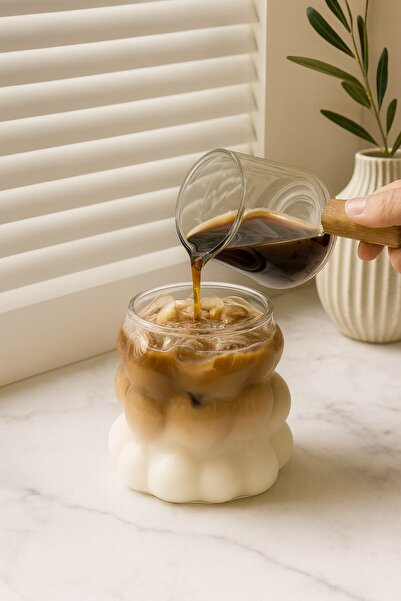 DİVAYS Isıya Dayanıklı Borosilikat Boncuk Şekilli Bardak | Kahve Ve Sunum Bar...