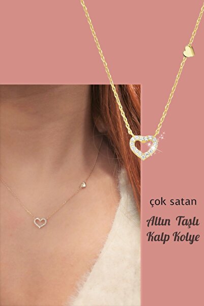 Hepimitu İkili Kalp Altın Kolye