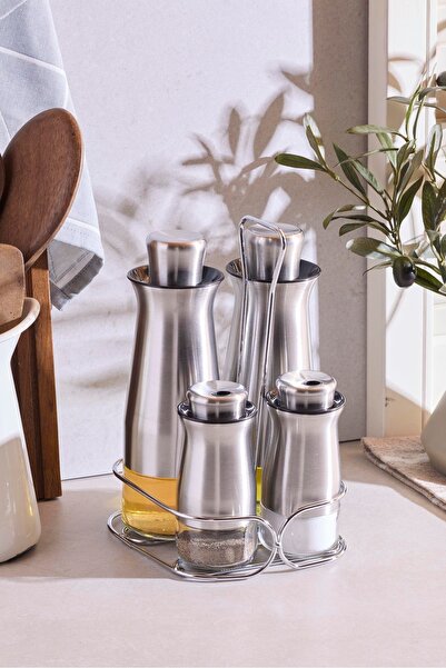 Perotti INOX 4'lü Standlı Yağlık-Sirkelik Takımı