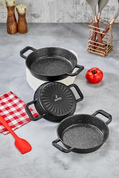 ZenaLiora ZENA LİORA 3'LÜ SAHAN TAVA SETİ 18-20-22 CM
