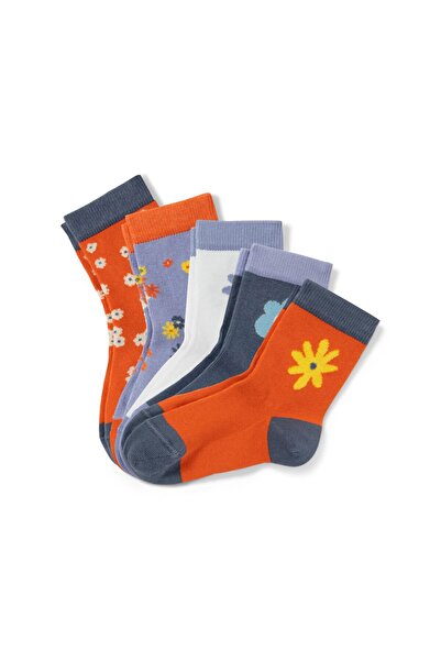 Tchibo Toddlers Girl 5 Pair Printed Socks, Multicolor