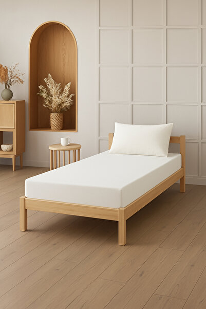 Sevim 100% Cotton Single Fitted Sheet Pillowcase Set (2 Pieces) - 100X200 cm - 120X200 cm