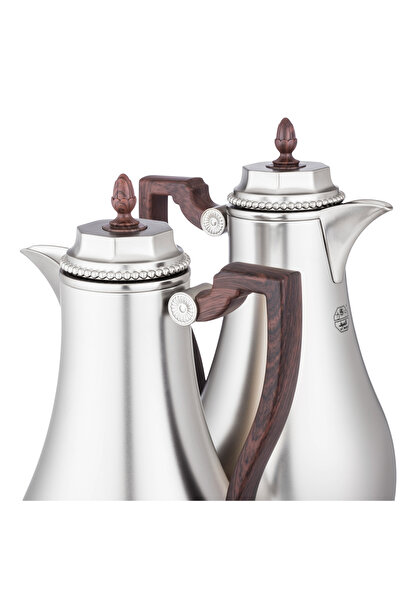 Dania ✨ Al Saif Shadan Thermos Set – 2 Pieces Matte Silver | Premium Glass Liner for Heat Retention 🌡️💎