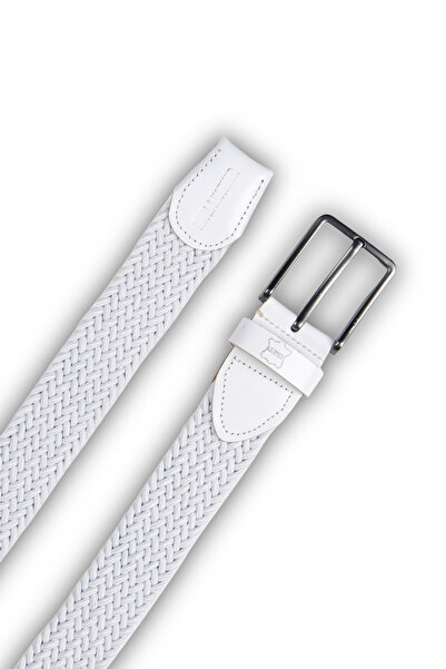 MFT Leather Design Curea elastică tricotată pentru bărbați din piele naturală...