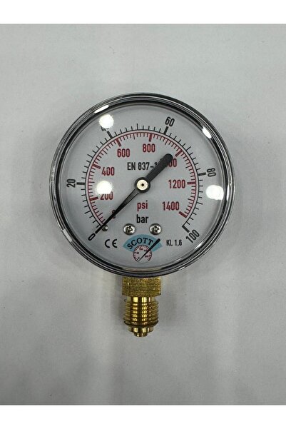 SCOTT Ø 40 mm Kuru Tip Manometre 1/8'' Alttan Bağlantılı 304 Inox Pirinç Meka...