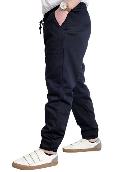 ModeXL Mode Xl Men's Trousers Linen Cargo Pocket Jogger Spring 23912 Navy Blue