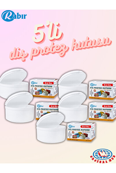 RABIR 5 Adet Diş Protez Kutusu Protez Diş Saklama Kabı Protez Diş Saklama Kutusu