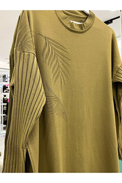 MRM MERAM BUTİK Adn Palmier Mercerized Tunic - Oil Green - 2