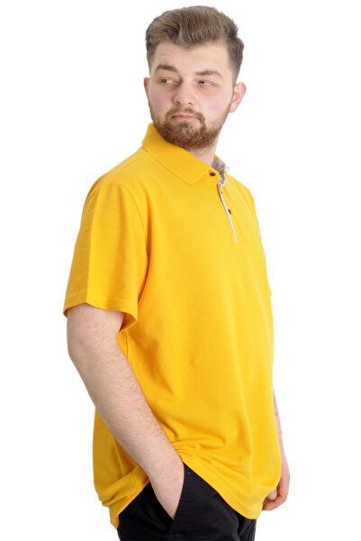 ModeXL Mode Xl Large Size Men's T-shirt Polo E.s.t 1991 23322 Mustard