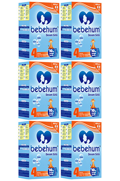 bebehum 4 No Devam Sütü 12 Ay 800 gr X 6 Adet
