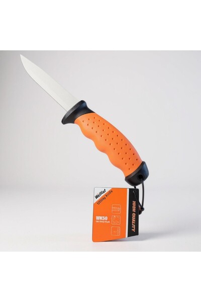Welkut WK50 Çok Amaçlı Ağır İş Bıçağı | Paslanmaz Çelik – Plastik Kılıflı – Ergonomik Kulp