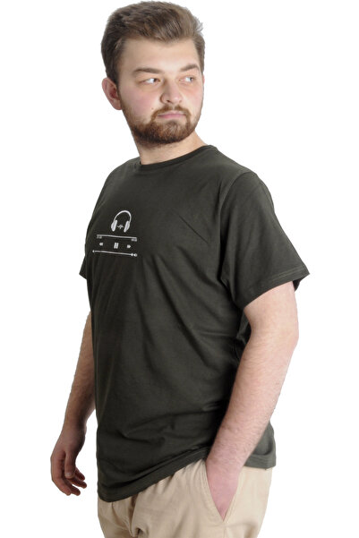 ModeXL Large Size Mode XL Men's T-shirt Headset - 23101 Khaki