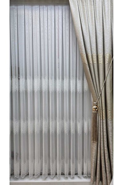 ISSA TEKSTIL İSSA Tül Perde Grek Etek Desenli Sık Pile 1 E 3