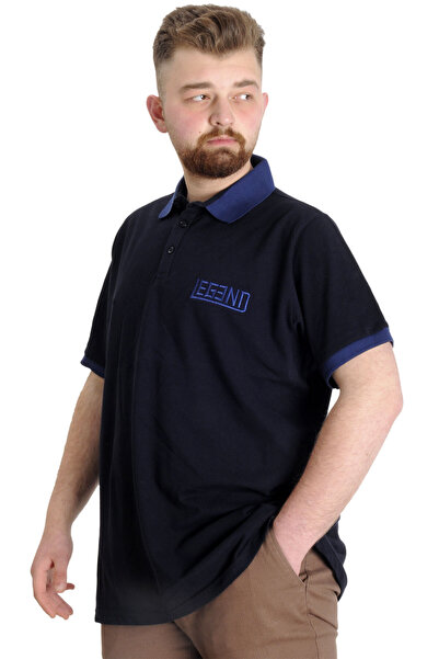 ModeXL Чоловіча футболка-поло - великий розмір, Mode XL, синя 23347