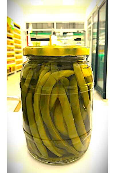 fermes FASULYE TURŞUSU DOĞAL EV YAPIMI KATKISIZ 1062 cc cam kavanoz