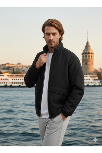 Jack & Jones Ανδρικό μαύρο παλτό Diego Transitional (12278759-B)