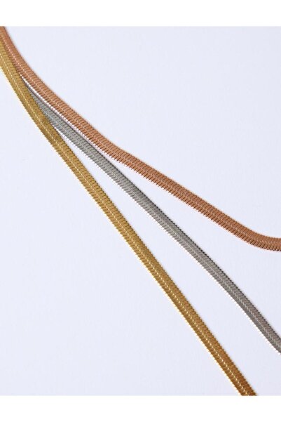 Jimmy Key Gold Color Triple Italian Chain Ethnic Pattern Necklace