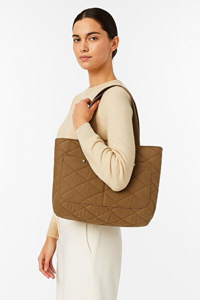 Av A Dos Original Puff Fabric Embossed Quilted Shopper Shoulder Bag Inflatable Tote Parachute Fabric Handle Bag Large