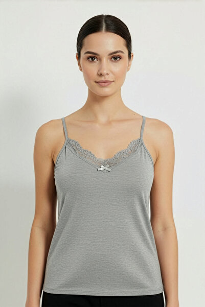 HNX Cotton Collar Lace Thin Strap Women's Tank Top