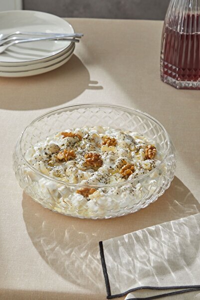 Glamis Selen Concept Kafes Model El Yapımı Büyük Boy Cam Salata Kasesi