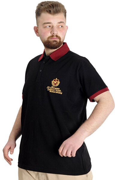 ModeXL Ανδρικό μπλουζάκι πόλο Mode Xl Plus Size Rangers 23342 Μαύρο