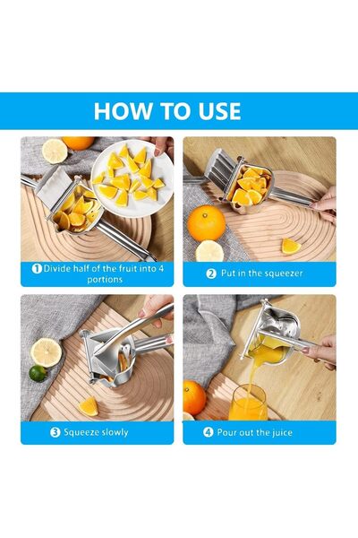 TEGRILO Stainless Steel Heavy-Duty Manual Fruit Juicer -