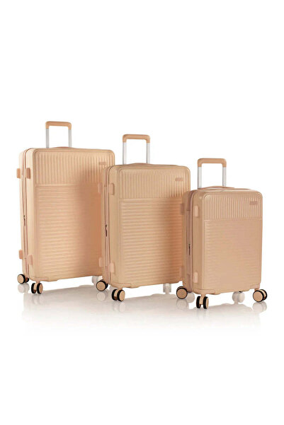 Heys Pastel Set Of 3 Polycarbonate with ABS Hard Sided 4-Wheeler Spinner Trolley Bag with TSA Lock