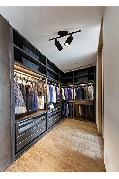 Cetking Avize Spoti Modern Tasarım Siyah Renk (BEYAZ İŞIK) Spot Led Sıralı Ca...