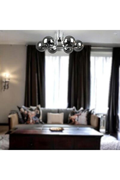 Cetking Modern Tasarım Mutfak - Salon - Yatak Odası - Tavan Krom Renk Füme Ca...