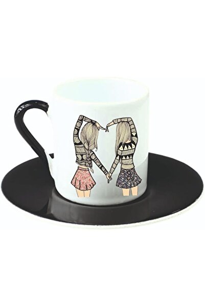 yenibagshop فنجان قهوة تركي للصداقة، أسود، مقاس واحد، ARL947457593837