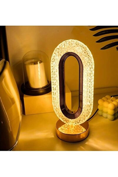 Genel Markalar Ofisi Dekoratif Kristal Şarjlı Masa Lambası, Led Abajur, Dokun...