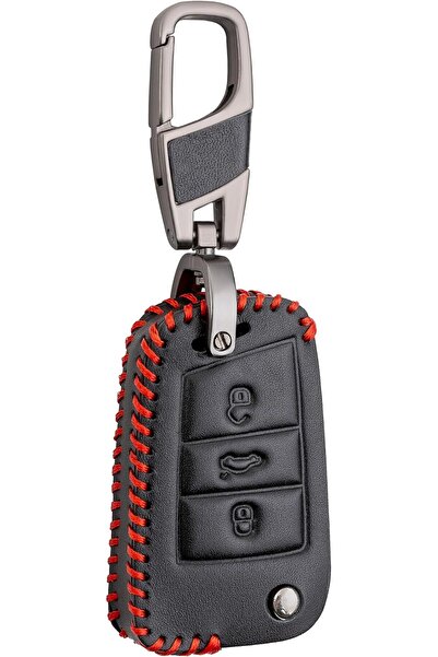 Genel Markalar Deri Anahtar Kılıfı (Skoda Octavia, Superb, Kodiaq, Karoq ile ...