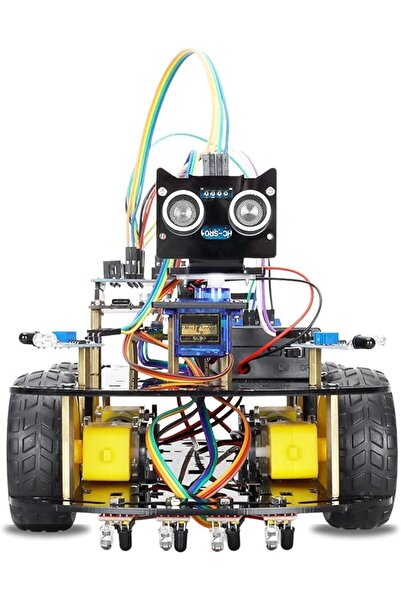 Genel Markalar 4 Teker Robot Araba Kodlama Seti 4WD-BLE (Arduino Temelli - Ku...