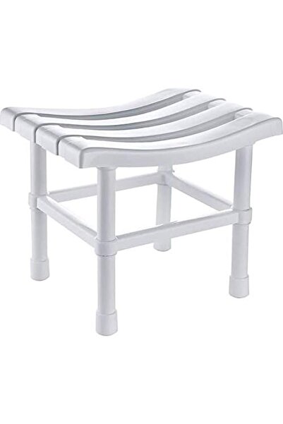 Genel Markalar Ayna Kare Banyo Taburesi Çok Amaçlı Tabure Beyaz CLK-124