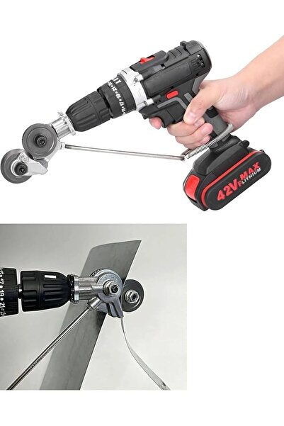 Genel Markalar Şarjlı Matkaplar Için Metal Plaka Ve Sac Kesme Aparatı Açılı O...