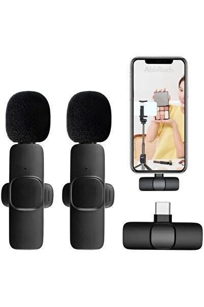 Genel Markalar Kablosuz Yaka Mikrofonu Type-C Mini Mikrofon Youtube/Tiktok/Re...