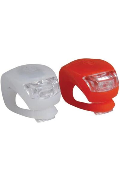 Set Silikon Bisiklet Ikaz Uyarı Işığı 3 Farklı Yanma Modu, Kırmızı Beyaz