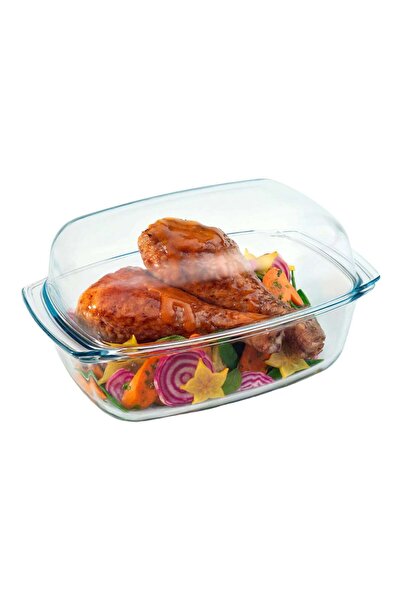 Termisil 7 L Rectangular Borosilicate Glass Dish with Heat-Resistant Lid